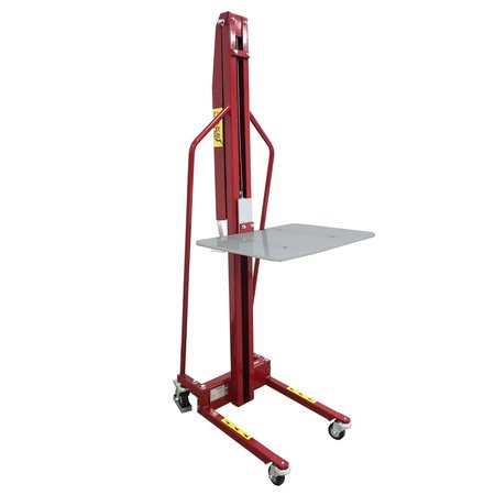 PAKE HANDLING TOOLS Hand Winched Stacker With Platform, 440 lb. Capacity, 59" Lift Height PAKMS05